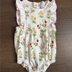 Charming White Floral Kids Romper